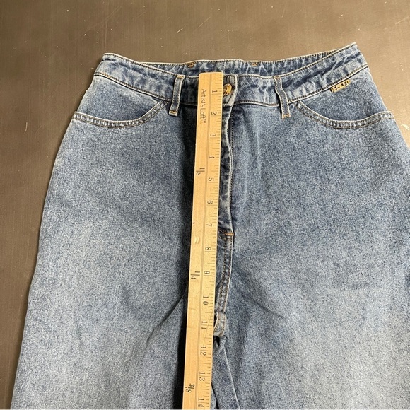 St. John‎ Sport Marie Gray Blue Jean Rhinestone High Rise Straight Leg Mom Jean - Picture 9 of 11